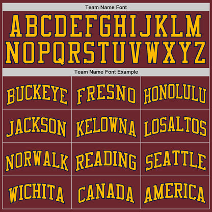 Custom Burgundy Navy-Gold Authentic Basketball Jersey