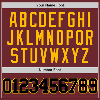 Custom Burgundy Black-Gold Authentic Basketball Jersey