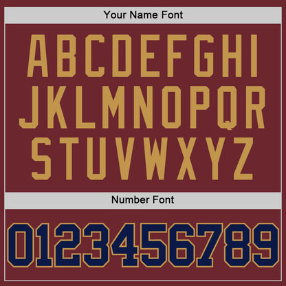 Custom Burgundy Navy-Old Gold Authentic Basketball Jersey