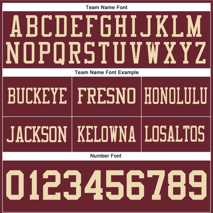 Custom Burgundy Cream Mesh Authentic Football Jersey