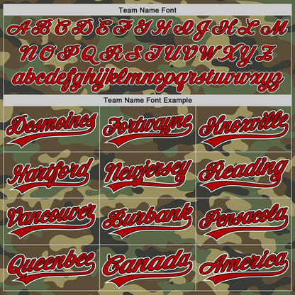 Custom Camo Red-Black Authentic Salute To Service Baseball Jersey