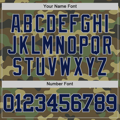 Custom Camo Navy-Gray Authentic Salute To Service Basketball Jersey