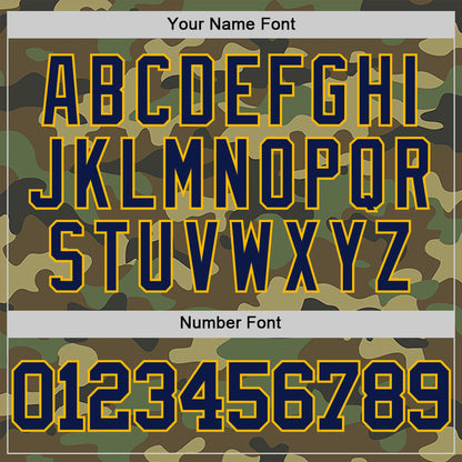 Custom Camo Navy-Gold Authentic Salute To Service Basketball Jersey