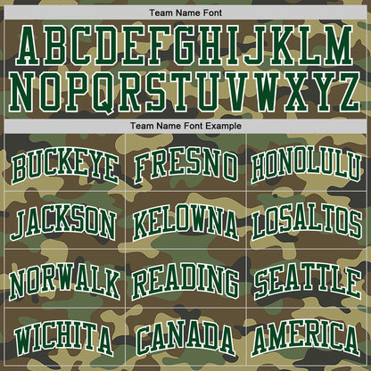 Custom Camo Green-White Authentic Salute To Service Basketball Jersey