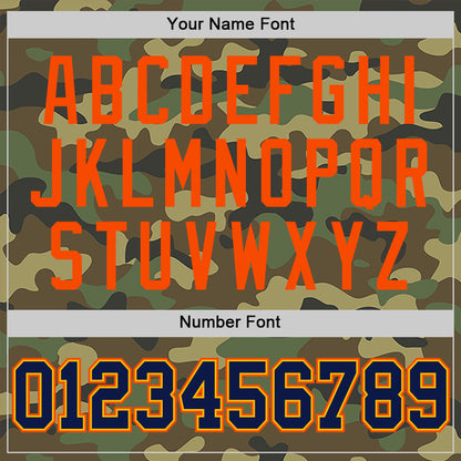 Custom Camo Navy Gold-Orange Authentic Salute To Service Basketball Jersey