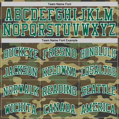 Custom Camo Kelly Green-White Authentic Salute To Service Basketball Jersey