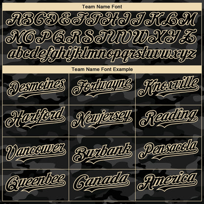 Custom Camo Black-Cream 3D American Flag Authentic Salute To Service Baseball Jersey