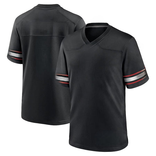 Custom Men's Cardinals Black/White Exact Replica Football Jersey