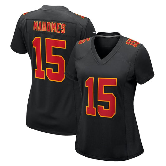 Custom Women's KC Chiefs Red/White/Black Exact Replica Football Jersey