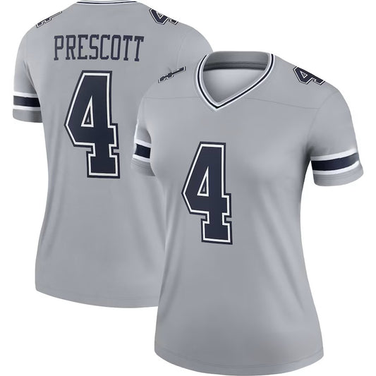 Custom Women's Cowboys Nevy/Gray Exact Replica Football Jersey