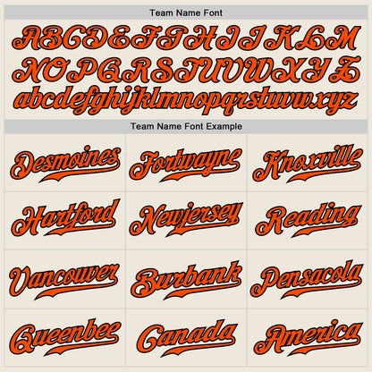 Custom Cream Black Pinstripe Orange-Black Authentic Baseball Jersey