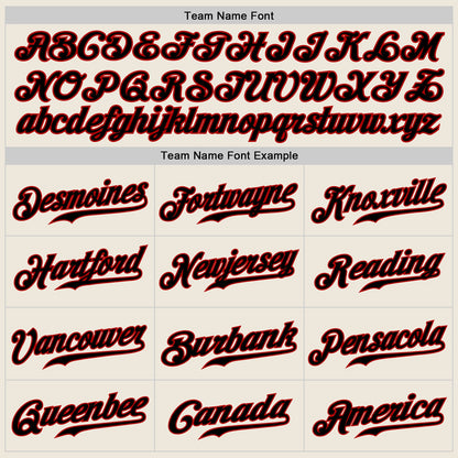 Custom Cream Black-Red Authentic Baseball Jersey