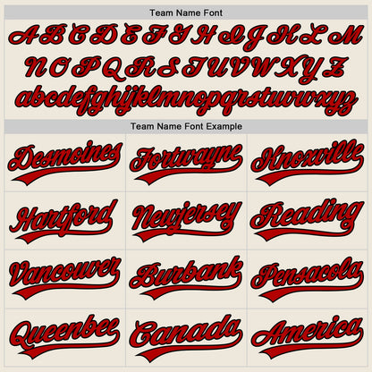 Custom Cream Black Pinstripe Red Authentic Baseball Jersey