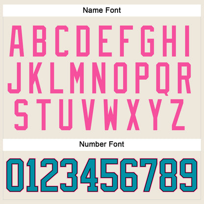 Custom Cream Teal Black-Pink Hockey Jersey