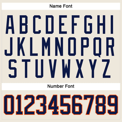 Custom Cream Navy-Orange Hockey Jersey