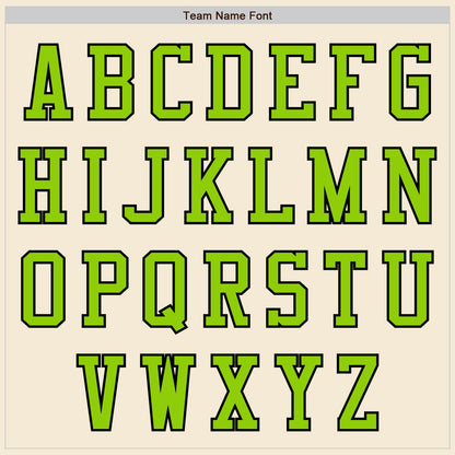 Custom Cream Neon Green-Black Authentic Baseball Jersey