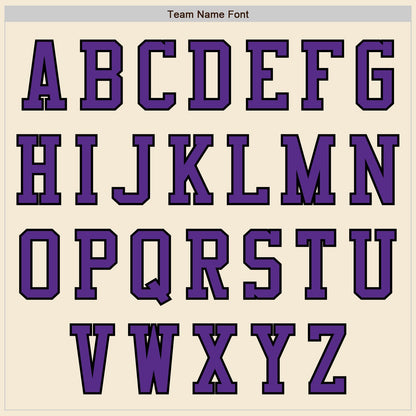 Custom Cream Purple-Black Authentic Baseball Jersey