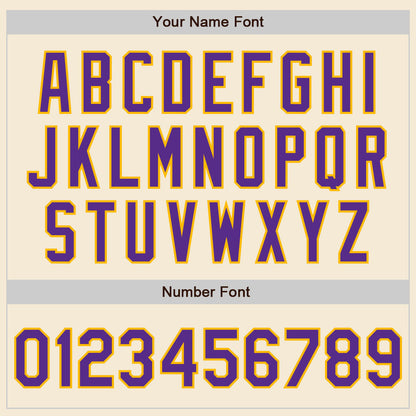 Custom Cream Purple-Gold Authentic Baseball Jersey
