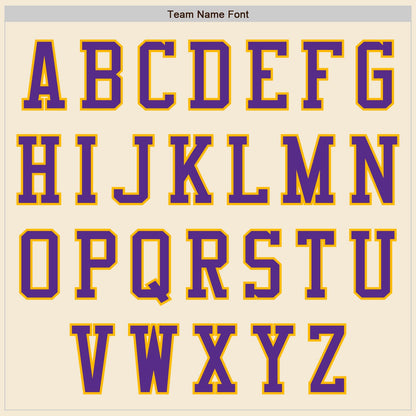 Custom Cream Purple-Gold Authentic Baseball Jersey