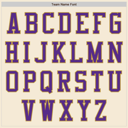 Custom Cream Purple-Old Gold Authentic Baseball Jersey