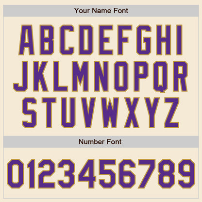 Custom Cream Purple-Old Gold Authentic Baseball Jersey