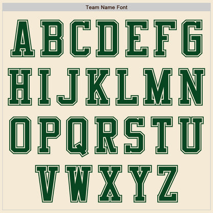 Custom Cream Green Authentic Baseball Jersey
