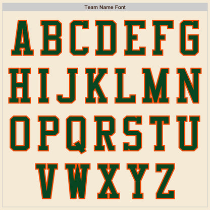 Custom Cream Green-Orange Authentic Baseball Jersey