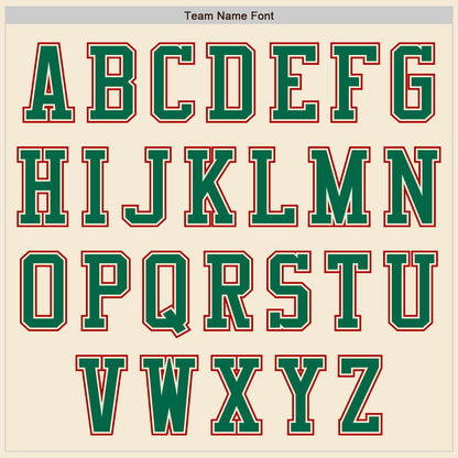Custom Cream Red-Kelly Green Authentic Baseball Jersey