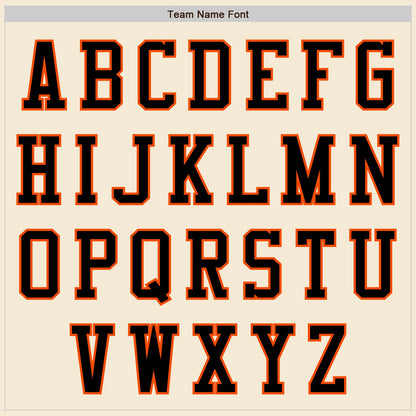 Custom Cream Black-Orange Authentic Baseball Jersey