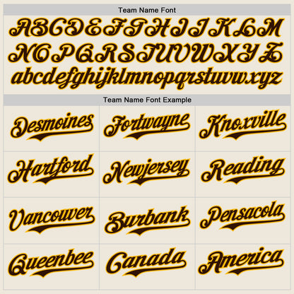 Custom Cream Brown-Gold Authentic Baseball Jersey