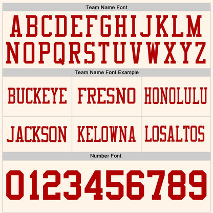 Custom Cream Red Mesh Authentic Football Jersey