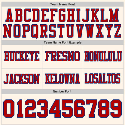 Custom Cream Red-Royal Mesh Authentic Football Jersey