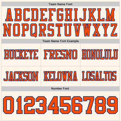 Custom Cream Orange-Royal Mesh Authentic Football Jersey