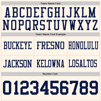 Custom Cream Navy Mesh Authentic Football Jersey