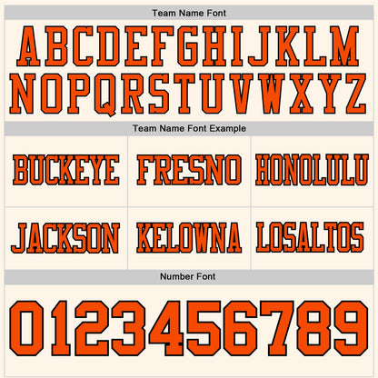Custom Cream Orange-Black Mesh Authentic Football Jersey