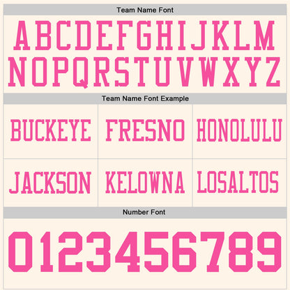 Custom Cream Pink Mesh Authentic Football Jersey