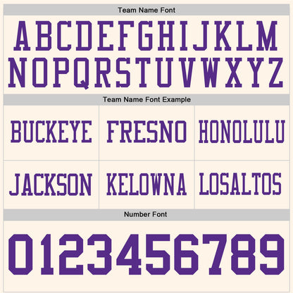 Custom Cream Purple Mesh Authentic Football Jersey