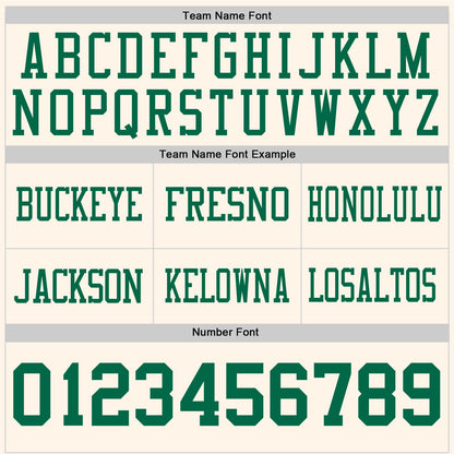 Custom Cream Kelly Green Mesh Authentic Football Jersey