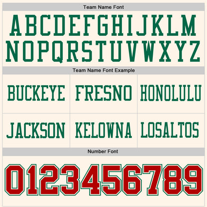 Custom Cream Red-Kelly Green Mesh Authentic Football Jersey