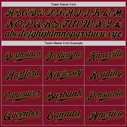 Custom Crimson Black-Old Gold Authentic Baseball Jersey