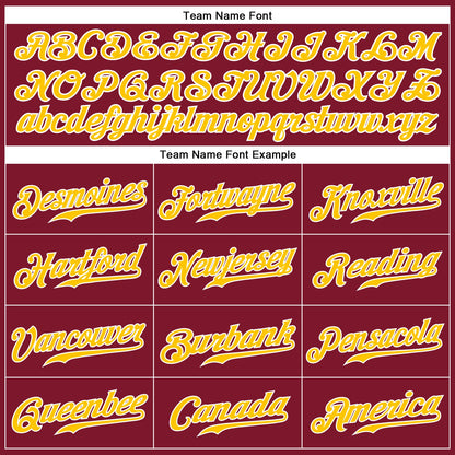 Custom Crimson Gold-White Authentic Sleeveless Baseball Jersey