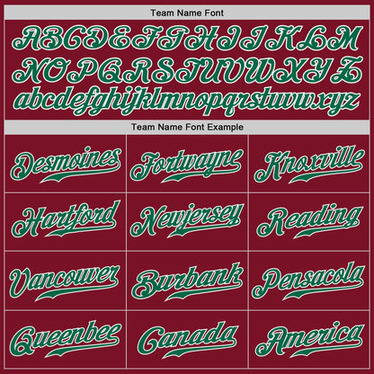 Custom Crimson Kelly Green-White Authentic Baseball Jersey