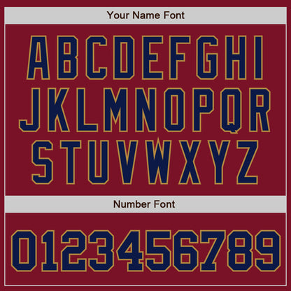 Custom Crimson Navy-Old Gold Authentic Baseball Jersey