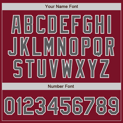 Custom Crimson Steel Gray-White Authentic Baseball Jersey