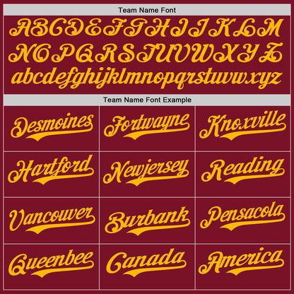 Custom Crimson Gold Authentic Baseball Jersey