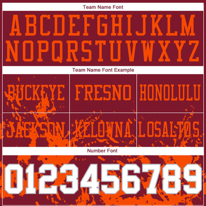 Custom Crimson White Orange-Gray Splash Mesh Authentic Football Jersey