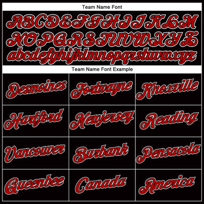 Custom Women's Black Red-White V-Neck Cropped Baseball Jersey
