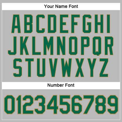 Custom Women's Gray Kelly Green-Old Gold V-Neck Cropped Baseball Jersey