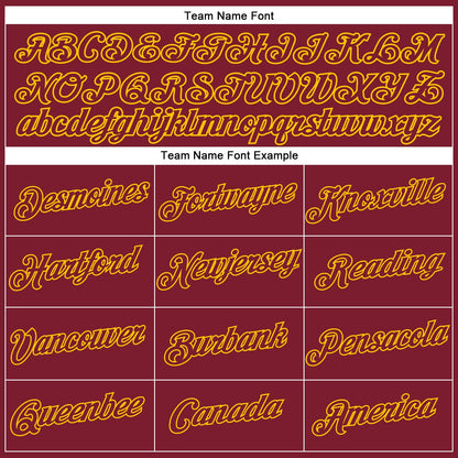 Custom Women's Crimson Crimson-Gold V-Neck Cropped Baseball Jersey