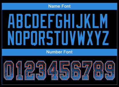 Custom Black Powder Blue-Orange Mesh Drift Fashion Football Jersey